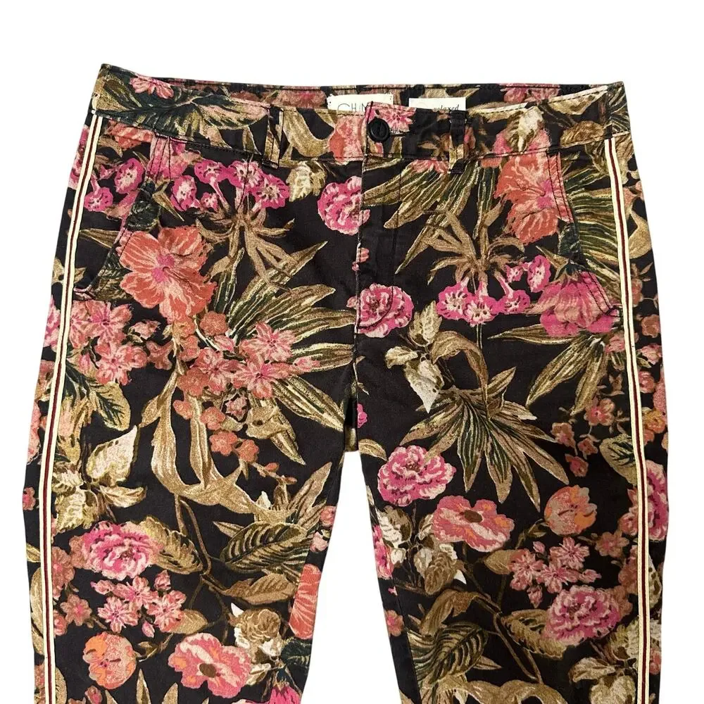 Anthropologie Relaxed Chino Pants Botanical Floral Print